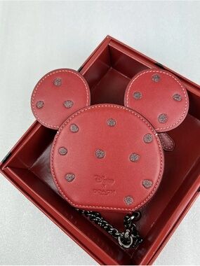 Disney×Coach Red Mickey Ear Coin Pouch
